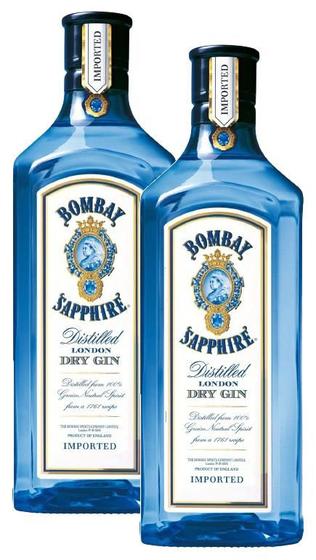 Imagem de Kit 2 Gin Bombay Sapphire Dry London Garrafa 750ml