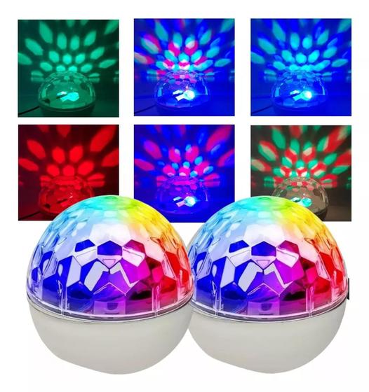 Imagem de Kit 2 Globo Bola Maluca Luz Led Colorido Rgb Usb Mini Iluminação Vibrante Festa Balada  LEY2147