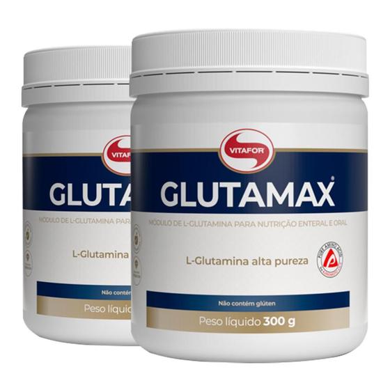 Imagem de Kit 2 Glutamina Glutamax em pó vitafor 300g