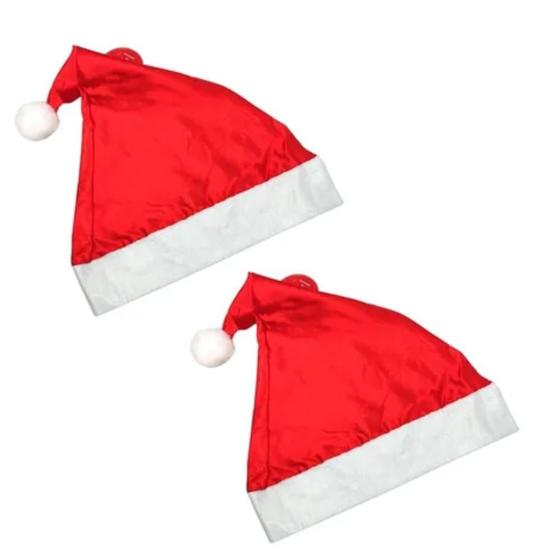 Imagem de Kit 2 Gorro Touca Papai Noel Natal Fantasia Decoração