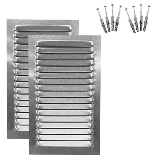 Imagem de Kit 2 Grades Ventilação Retangular Alumínio 20x33cm ITC