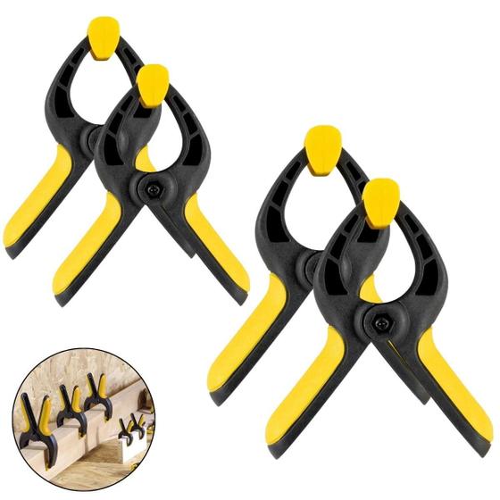 Imagem de Kit 2 Grampos Com Mola Sargento Multiuso 4 + 2 Grampos 6 Pol