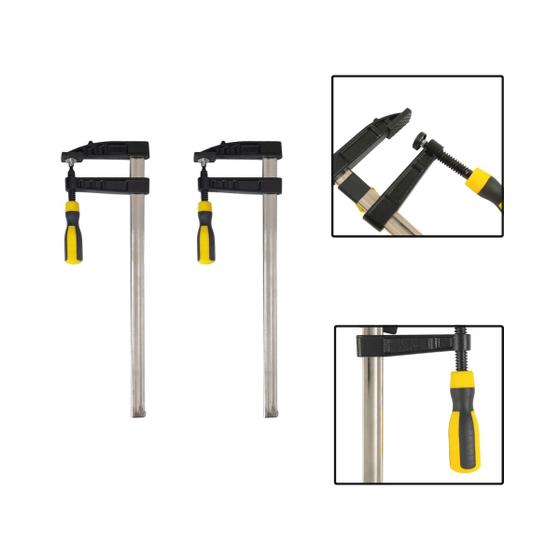 Imagem de Kit 2 Grampos P/ Carpinteiro Tipo F Sargento 200x80mm 8 Pol