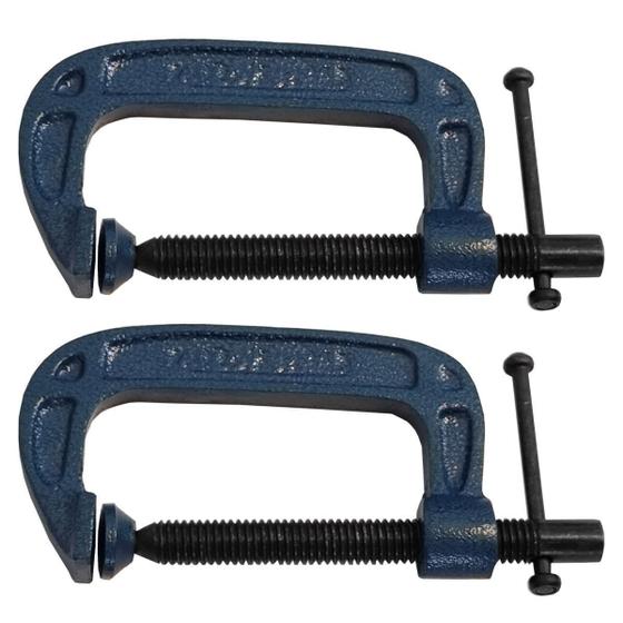 Imagem de Kit 2 Grampos Sargento Tipo C 75Mm 3 Pol. Para Marceneiro