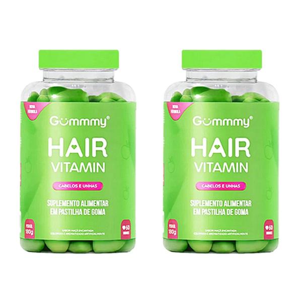 Imagem de Kit 2 Gummmy Hair Vitamin Cabelos/unhas 60 Goma Maça