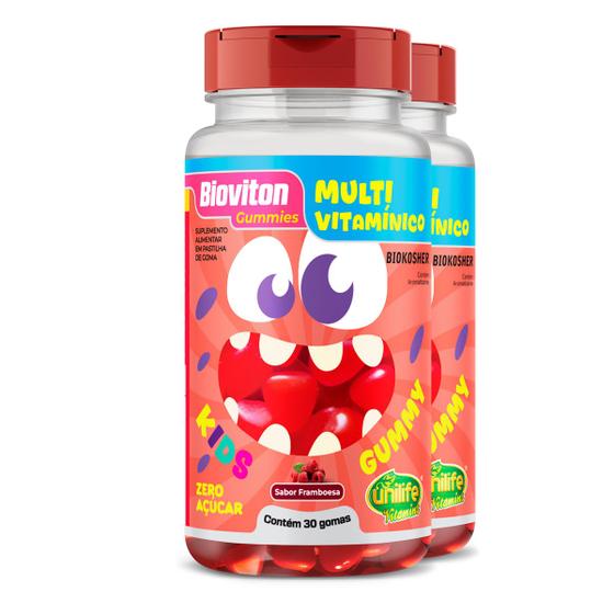 Imagem de Kit 2 Gummy Kids Multivitamínico Unilife 30 gomas Framboesa