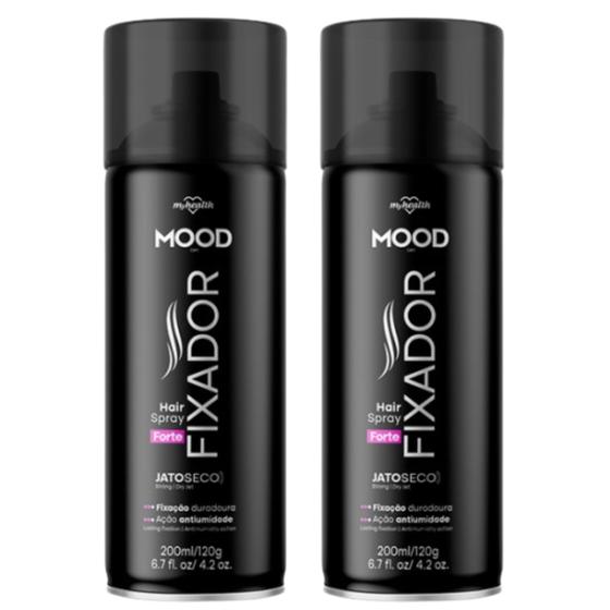 Imagem de Kit 2 Hair Spray Fixador Forte Mood 200Ml - My Health