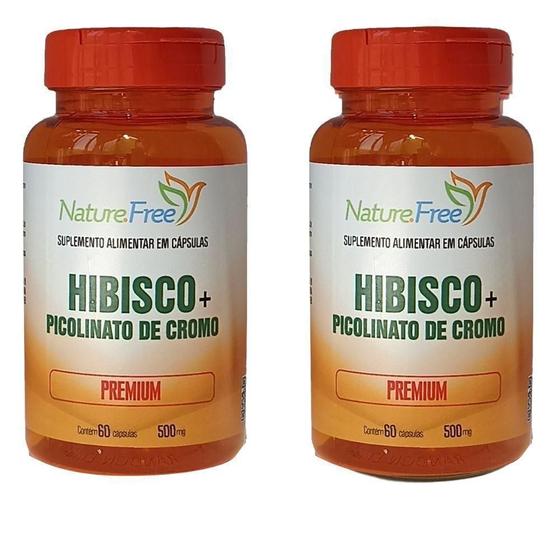 Imagem de Kit 2 Hibisco+Picolinato De Cromo Premium 60 Cápsulas 500Mg