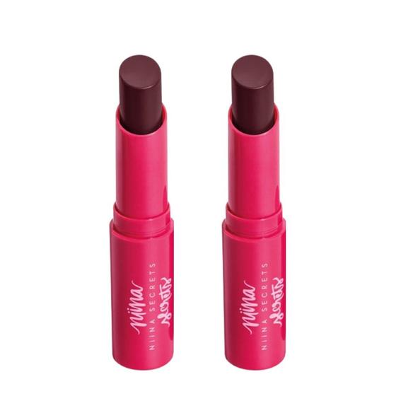 Imagem de Kit 2 Hidra Balm Labial Cor Vinho Niina Secrets Eudora 3,2g