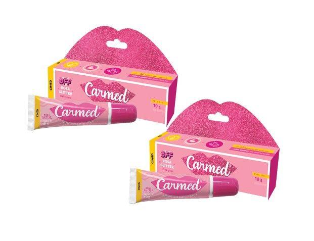 Imagem de Kit 2 Hidratante Labial Carmed BFF Rosa Glitter 10g - Cimed