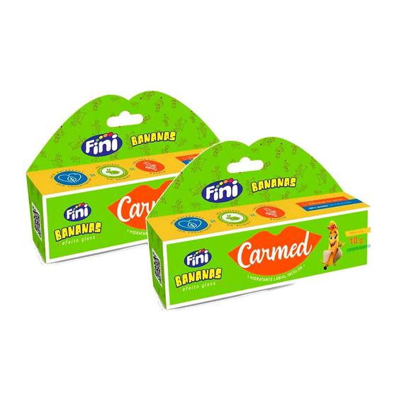 Imagem de Kit 2 Hidratante Labial Carmed Fini Bananas Gloss 10g