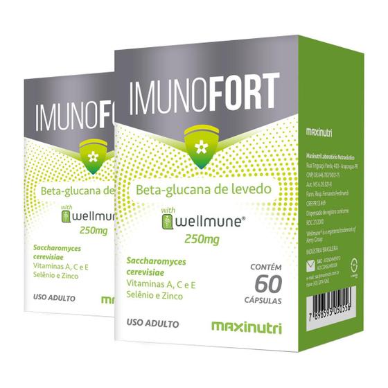 Imagem de Kit 2 Imunofort Wellmune Maxinutri 60 Cápsulas