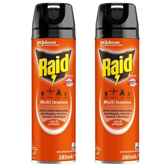 Imagem de KIt 2 Inseticidas Aerossol Raid Multi-Insetos 285ml