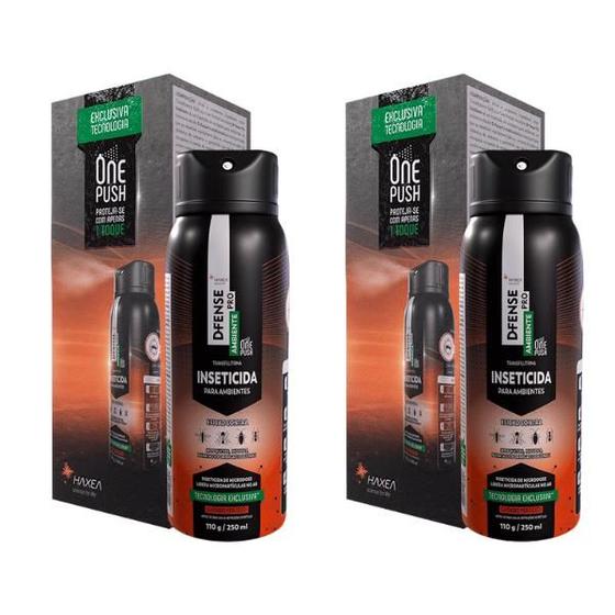 Imagem de Kit 2 Inseticidas Dfense Pro Ambiente One Push 250ml - Novo!