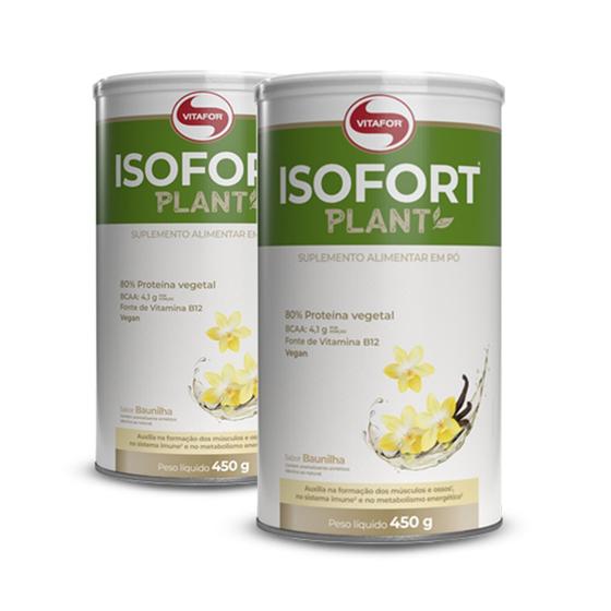 Imagem de Kit 2 Isofort Plant Vitafor 450g Baunilha