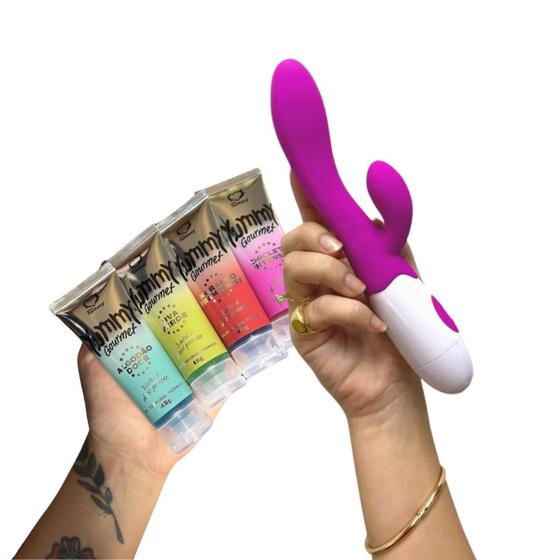 Imagem de Kit 2 Itens Vibrador Feminino Gel Dupla Sensação