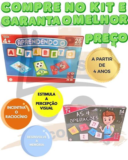 Kit 2 Jogo Educativo 4 Anos Aprendendo O Alfabeto Infantil E Brinquedo ...