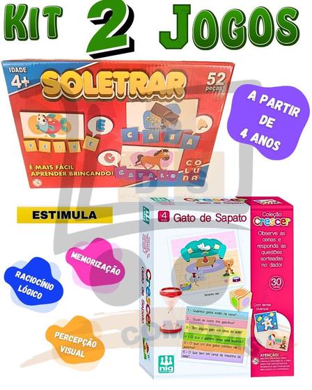 Kit 2 Jogo Educativo 4 Anos Infantil Gato De Sapato Raciocinio Logico ...