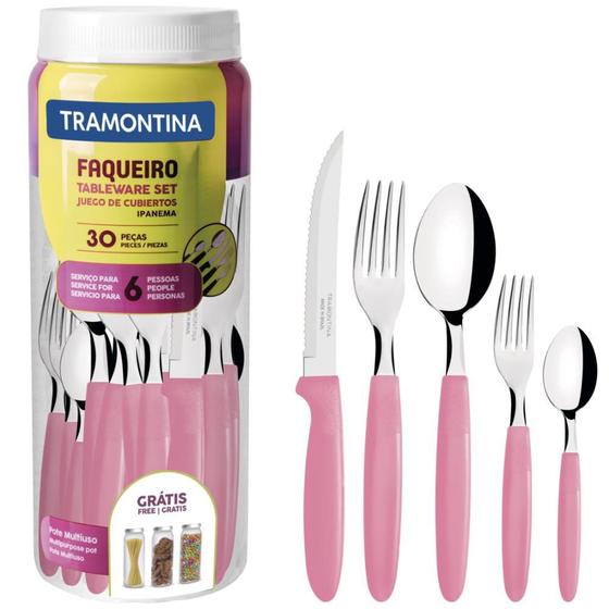 Imagem de Kit 2 Jogos Talheres Faqueiros Ipanema Inox 60Pçs Tramontina