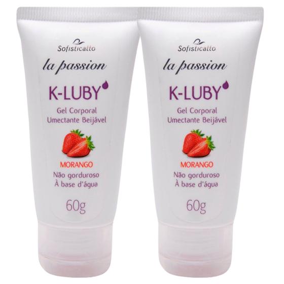 Imagem de Kit 2 K-Luby Gel Corporal Umectante Beijável Morango