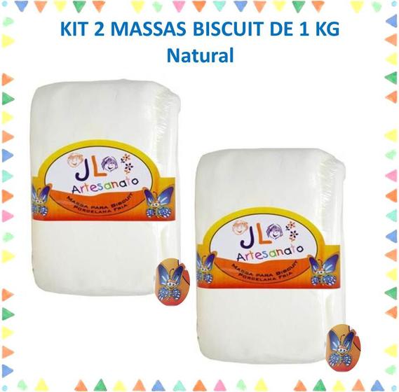 Imagem de Kit 2 Kg Massas De Biscuit Jl Artesanato Natural