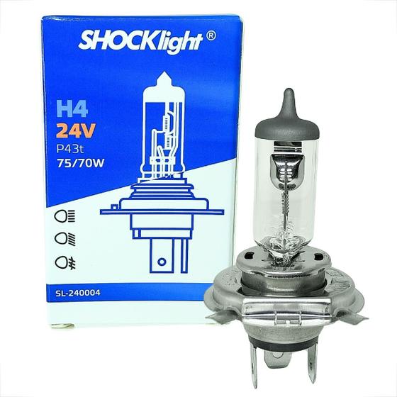 Imagem de Kit 2 Lâmpada Farol H4 Halogena 24V 75/70W P43T 24V Standart