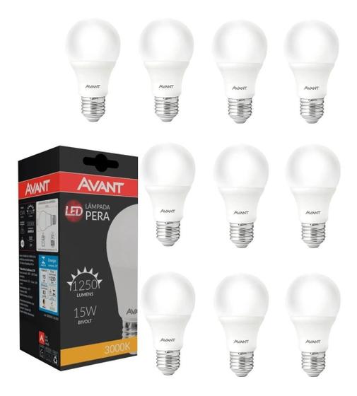 Imagem de Kit 2 Lampada Led Bulbo 15w Branco Quente 3000k Amarela E27