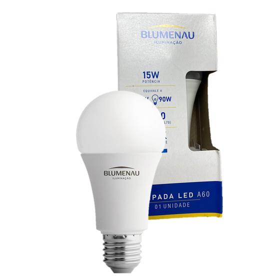 Imagem de Kit 2 Lampada Led Bulbo 15w E27 Branca Quente 3000K Amarela