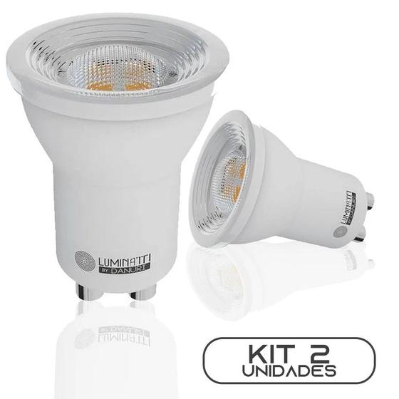 Imagem de Kit 2 Lâmpada Led Mini Dicroica Mr11 4w Luminatti 2700k Branco Quente