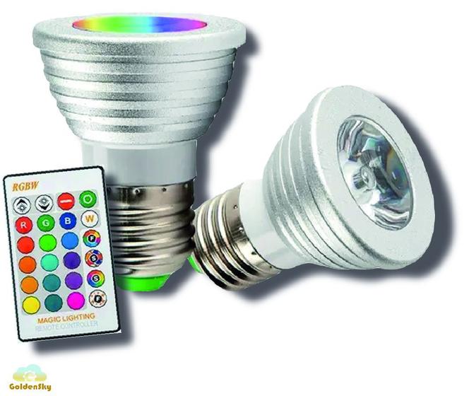 Imagem de KIT 2 Lâmpada Led Rgb 16 Cores 5w Bivolt E27 Com Controle Remoto