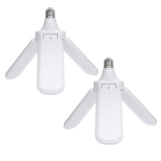 Imagem de Kit 2 Lâmpada Luz Led Pétala Dobrável Ajustável Forte Potente Bivolt Decoração 45w 