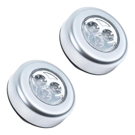 Imagem de Kit 2 Lâmpadas Luminárias Adesivo Colante Toque Sem Fio Led