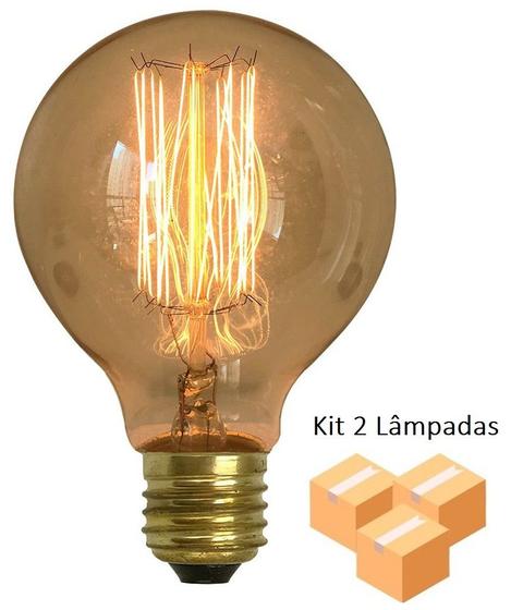 Imagem de Kit 2 Lâmpadas Retrô Decorativa Vintage Thomas Edison G80