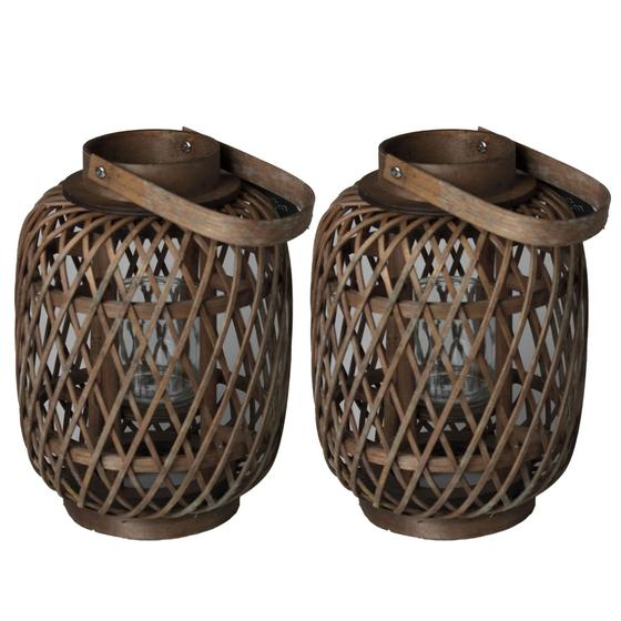 Imagem de Kit 2 Lanterna De Vime Decoração Abajur Lampião