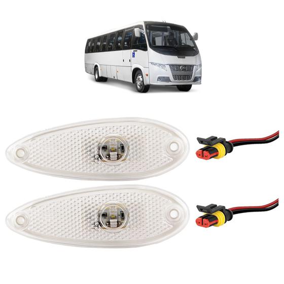 Imagem de KIT 2 Lanterna Lateral Ônibus 1 LED BIVOLT CRISTAL +Conector