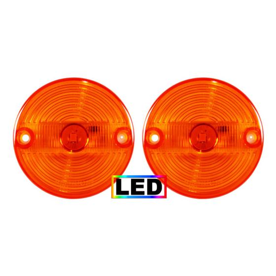 Imagem de KIT 2 Lanterna Vigia Ônibus 70mm LED BIVOLT Âmbar