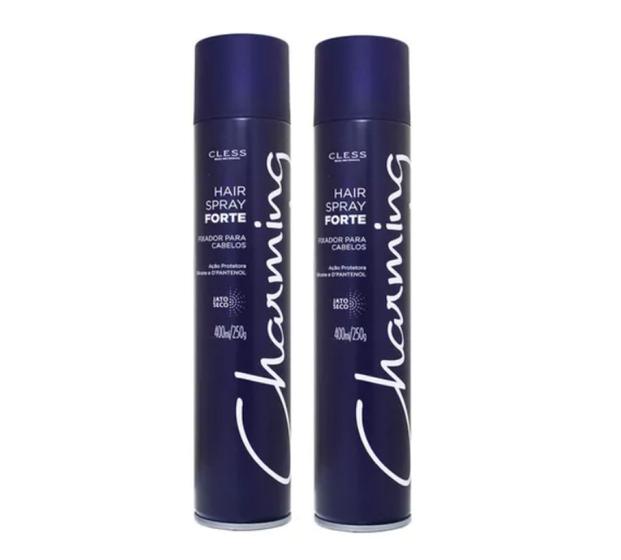 Imagem de Kit 2 Laque Fixador Cabelo Charming Hair Spray Forte 400ml
