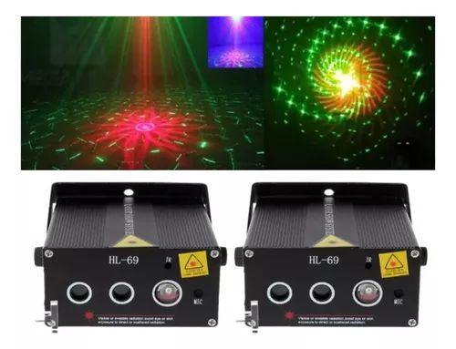 Imagem de Kit 2 Laser Show Holografico Hl69 250mw + Led Azul