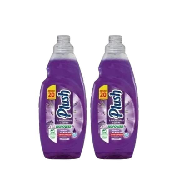 Imagem de Kit 2 Lava Roupas Líquido Biopower Lavender Plush Sanol 2L