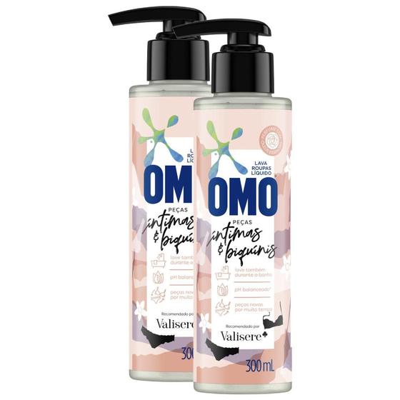 Kit 2 Lava Roupas Omo Líquido Roupas Íntimas & Biquínis 300ml Menor preço em Kit 2 Lava Roupas Omo Líquido Roupas Íntimas & Biquínis 300ml
