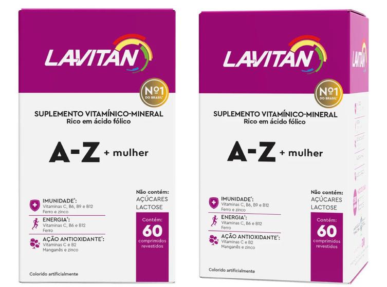 Imagem de Kit 2 Lavitan Mulher Vitaminas De A a Z com 60cp - Cimed