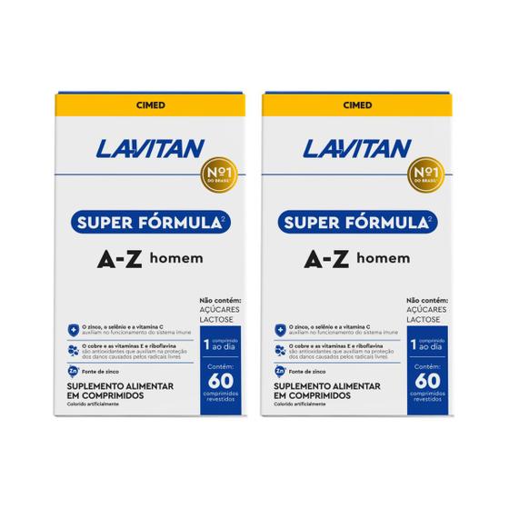 Imagem de Kit 2 Lavitan Super Fórmula Multivitamínico Homem 60 Comp