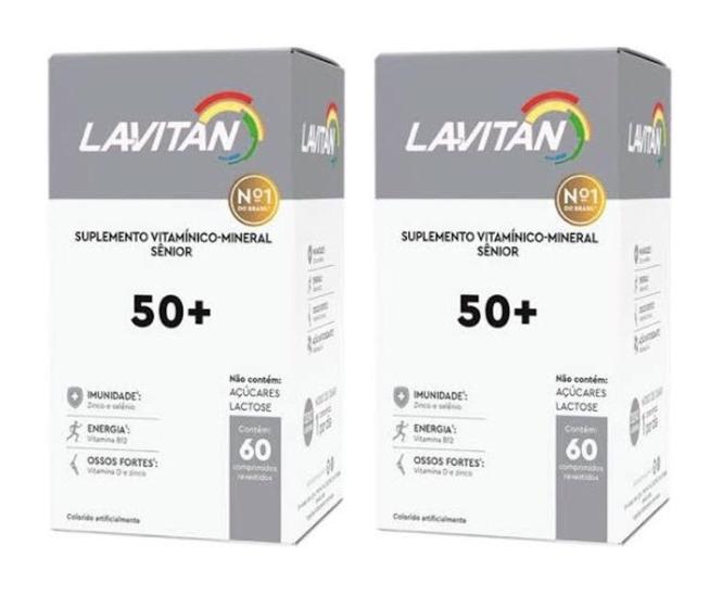 Imagem de Kit 2 Lavitan Vitalidade Senior 50+ Adulto Com 60 Comprimidos - Suplemento de Vitaminas
