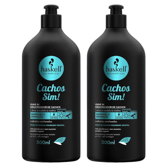 Imagem de kit 2 Leave in Haskell Cachos Sim Definição e Nutrição 500 ML