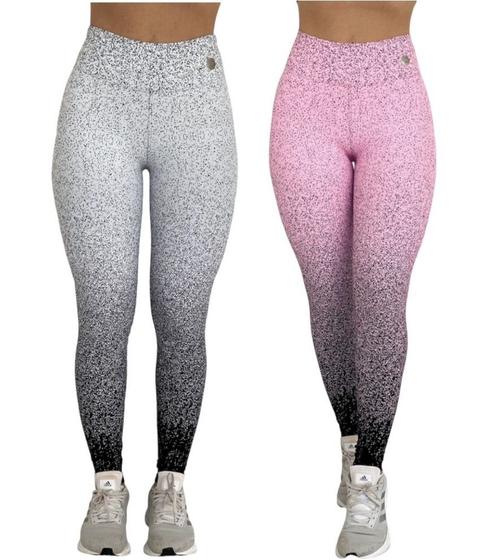 Imagem de Kit 2 legging fitness jacquard degradê zero transparência