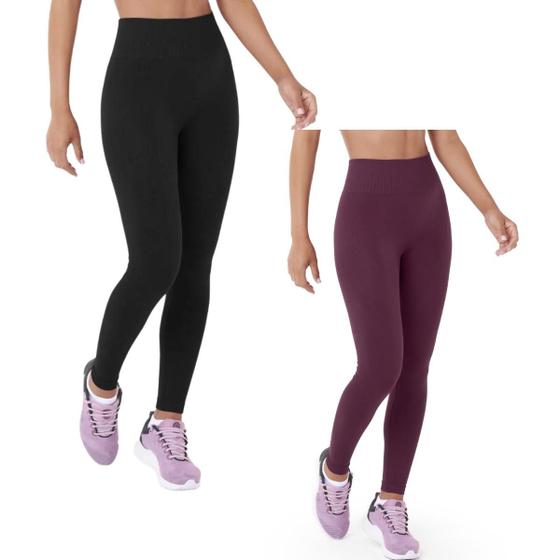 Imagem de Kit 2 Legging Fitness Modeladora Conforto e Compressão Sem Costura Zee Rucci