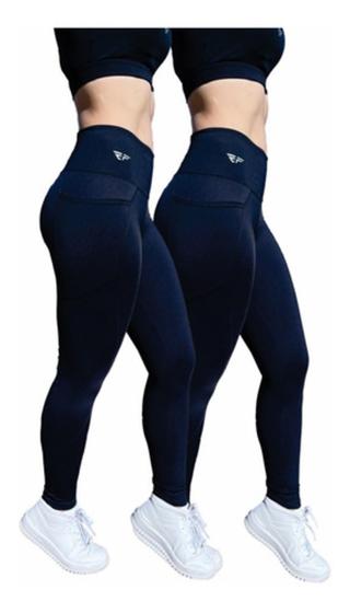 Imagem de Kit 2 Legging Suplex Poliamida Com Bolso Lateral Corrida