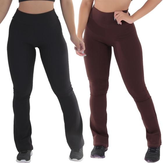 Imagem de Kit 2 Leggings Feminina Flare Esportivas Peluciadas Inverno