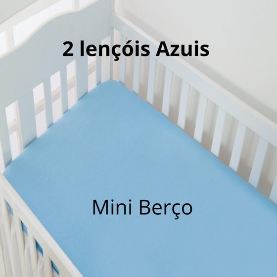 Imagem de Kit 2 Lençóis De Mini Berço Malha 100% Algodão com Elástico Anti Alérgico
