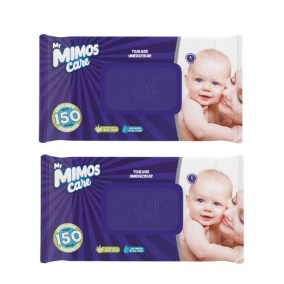 Imagem de KIT 2 Lenços Toalhas Umedecidas com 150UN - My Mimos Care